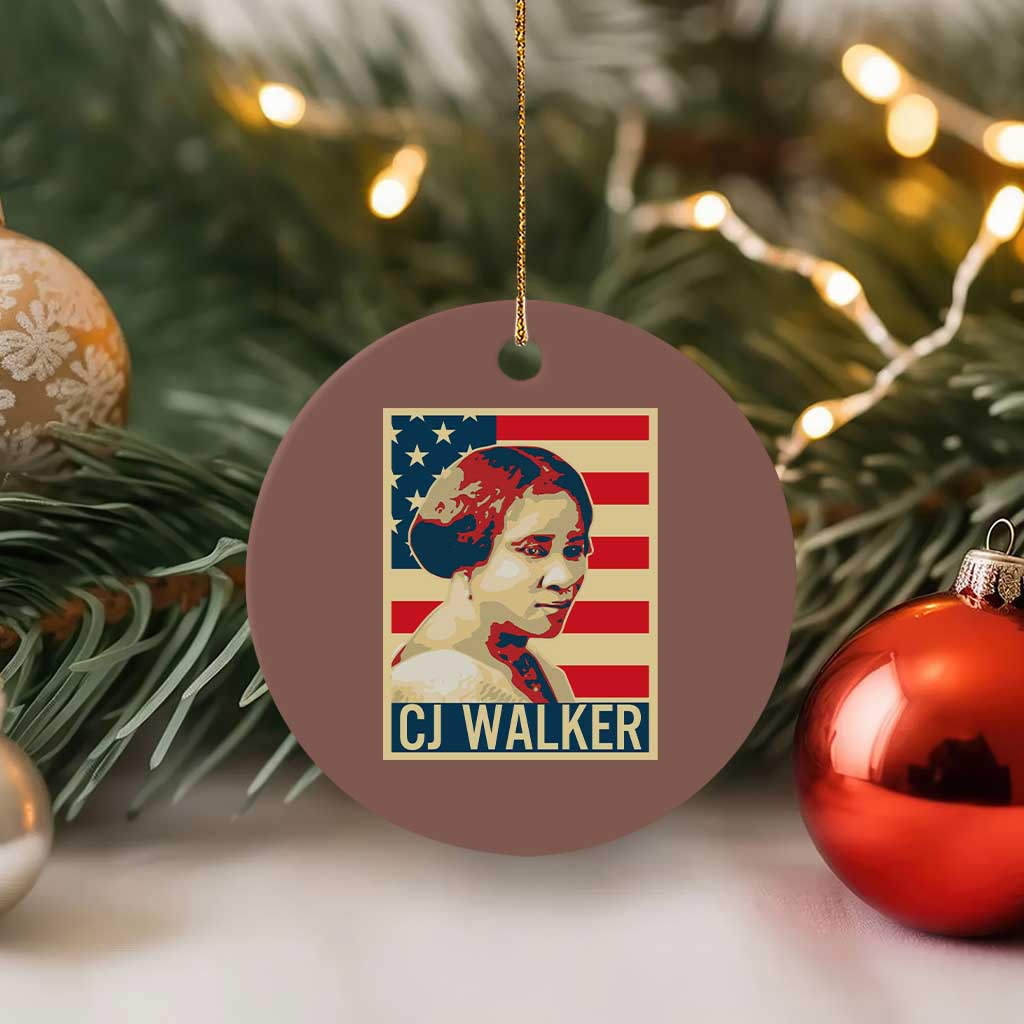 Madam CJ Walker Patriotic Ceramic Ornament Black History Month Gift TS12 1pc Mocha Print Your Wear