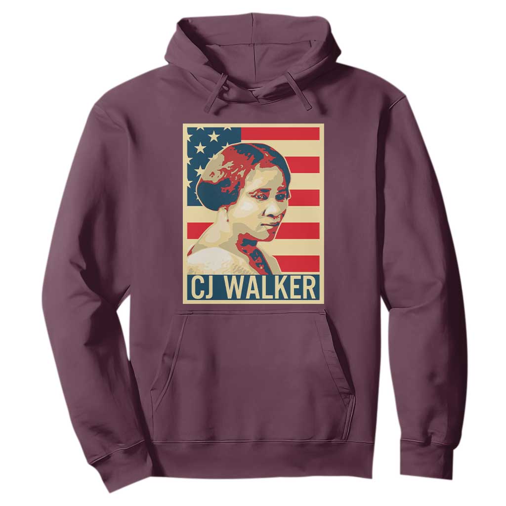Madam CJ Walker Patriotic Hoodie Black History Month Gift TS12 Maroon Print Your Wear