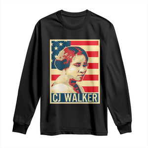 Madam CJ Walker Patriotic Long Sleeve Shirt Black History Month Gift TS12 Black Print Your Wear