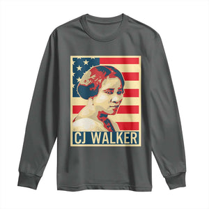 Madam CJ Walker Patriotic Long Sleeve Shirt Black History Month Gift TS12 Dark Heather Print Your Wear