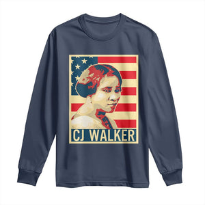 Madam CJ Walker Patriotic Long Sleeve Shirt Black History Month Gift TS12 Navy Print Your Wear