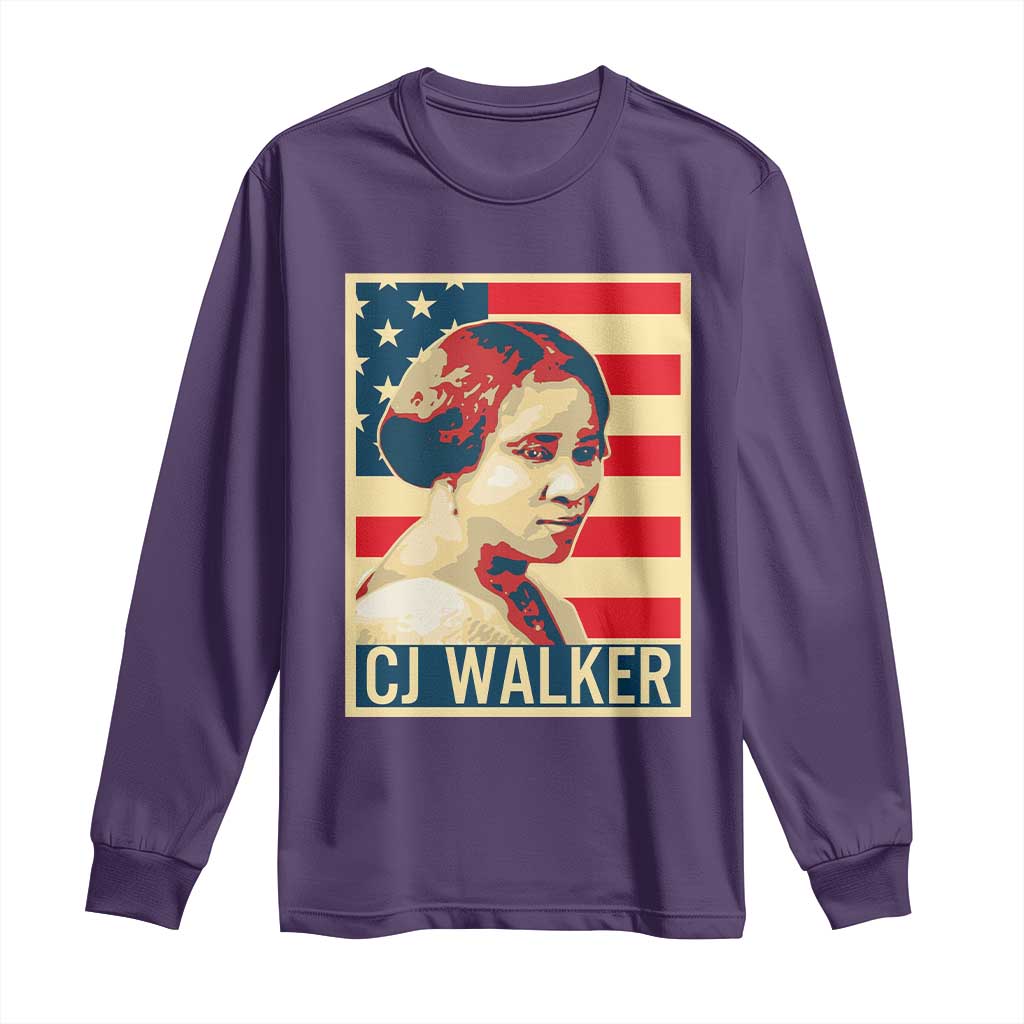 Madam CJ Walker Patriotic Long Sleeve Shirt Black History Month Gift TS12 Purple Print Your Wear