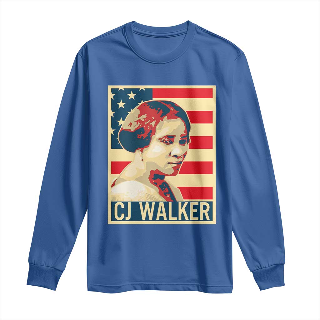 Madam CJ Walker Patriotic Long Sleeve Shirt Black History Month Gift TS12 Royal Blue Print Your Wear