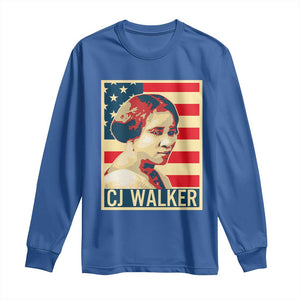 Madam CJ Walker Patriotic Long Sleeve Shirt Black History Month Gift TS12 Royal Blue Print Your Wear