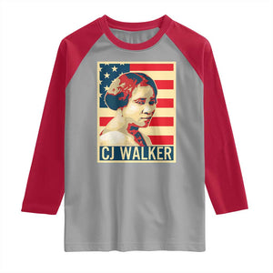 Madam CJ Walker Patriotic Raglan Shirt Black History Month Gift TS12 Sport Gray Red Print Your Wear