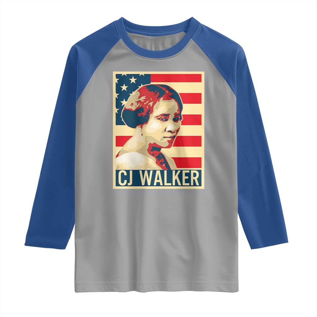 Madam CJ Walker Patriotic Raglan Shirt Black History Month Gift TS12 Sport Gray Royal Print Your Wear