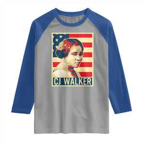 Madam CJ Walker Patriotic Raglan Shirt Black History Month Gift TS12 Sport Gray Royal Print Your Wear