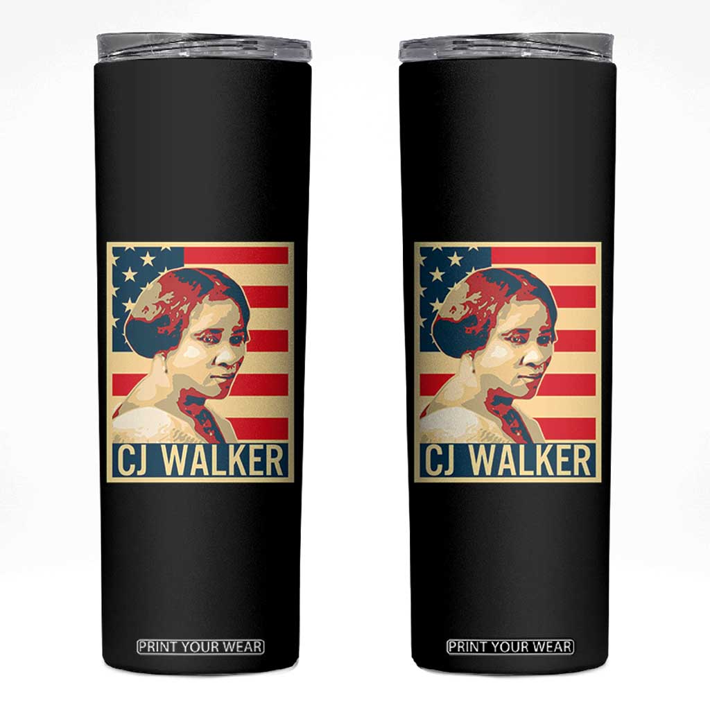 Madam CJ Walker Patriotic Skinny Tumbler Black History Month Gift TS12 Black Print Your Wear