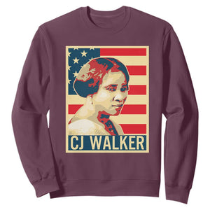 Madam CJ Walker Patriotic Sweatshirt Black History Month Gift TS12 Maroon Print Your Wear