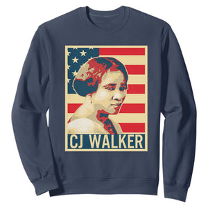 Madam CJ Walker Patriotic Sweatshirt Black History Month Gift TS12 Navy Print Your Wear