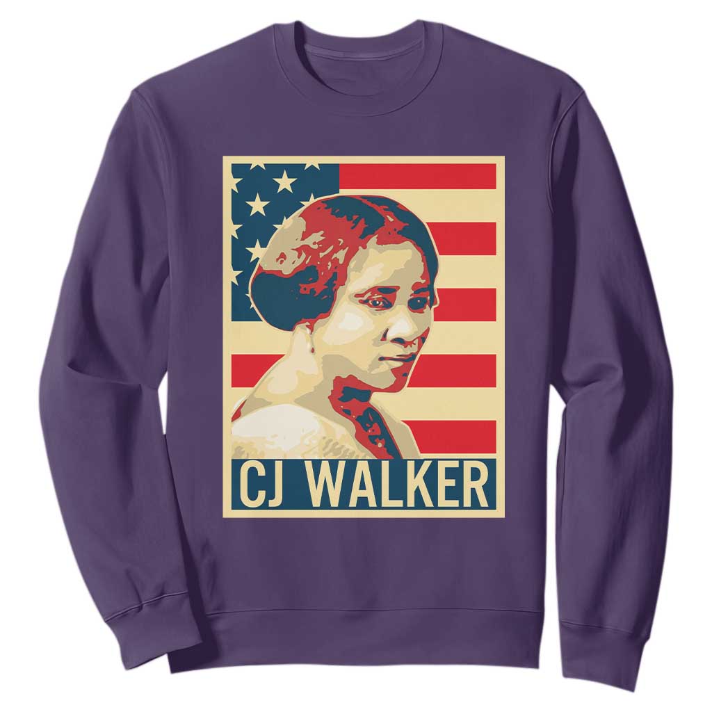 Madam CJ Walker Patriotic Sweatshirt Black History Month Gift TS12 Purple Print Your Wear