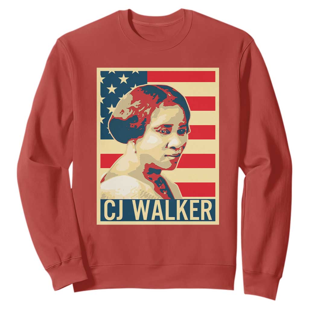 Madam CJ Walker Patriotic Sweatshirt Black History Month Gift TS12 Red Print Your Wear