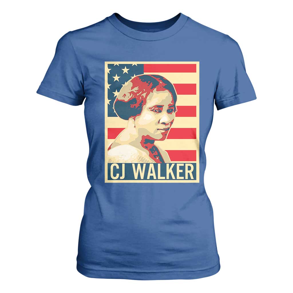 Madam CJ Walker Patriotic T Shirt For Women Black History Month Gift TS12 Royal Blue Print Your Wear