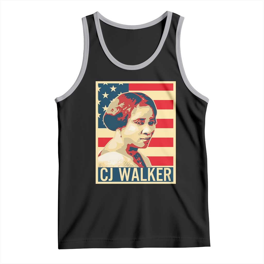 Madam CJ Walker Patriotic Tank Top Black History Month Gift TS12 Black Athletic Heather Print Your Wear