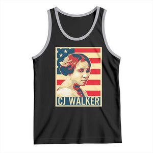 Madam CJ Walker Patriotic Tank Top Black History Month Gift TS12 Black Athletic Heather Print Your Wear