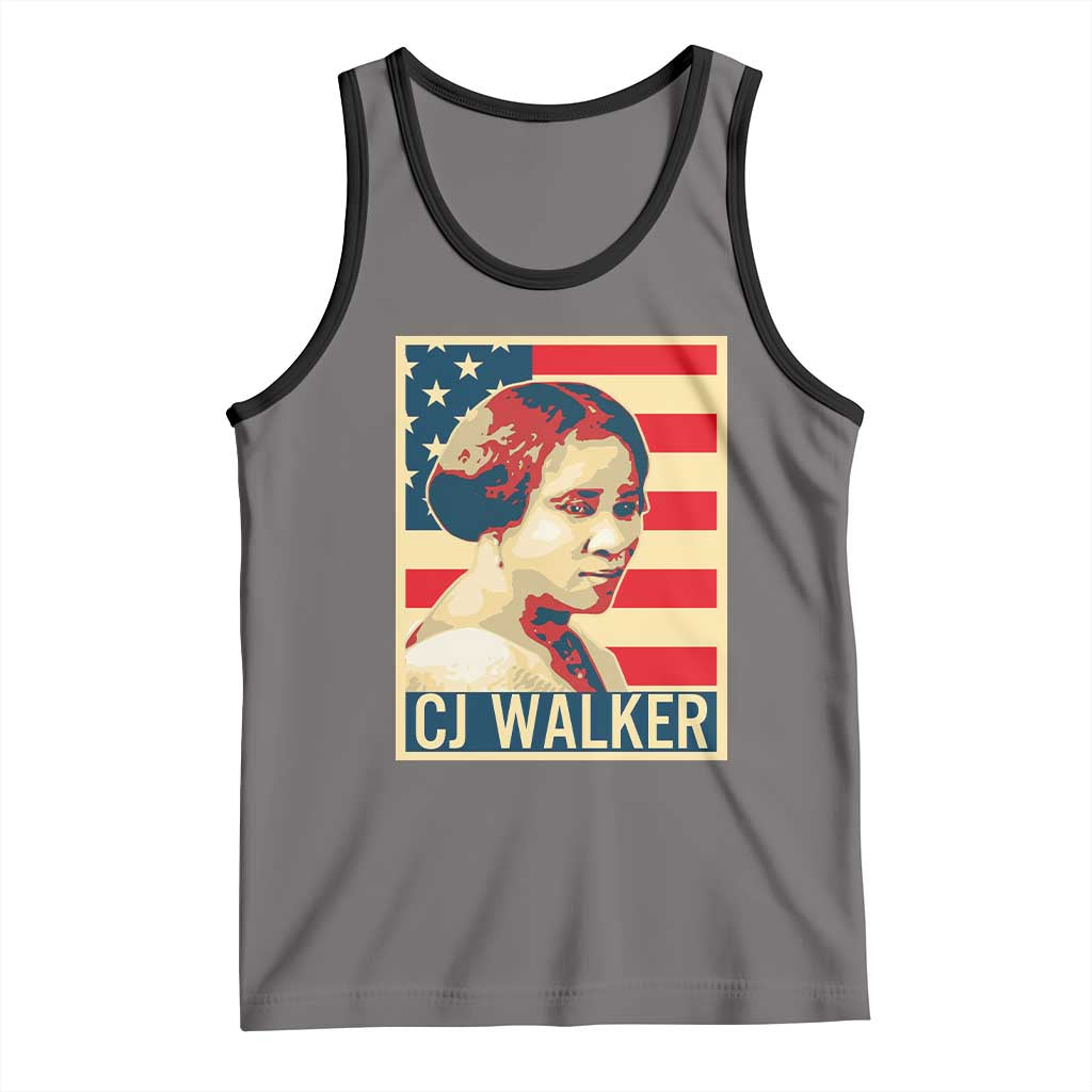 Madam CJ Walker Patriotic Tank Top Black History Month Gift TS12 Deep Heather Black Print Your Wear