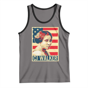 Madam CJ Walker Patriotic Tank Top Black History Month Gift TS12 Deep Heather Black Print Your Wear