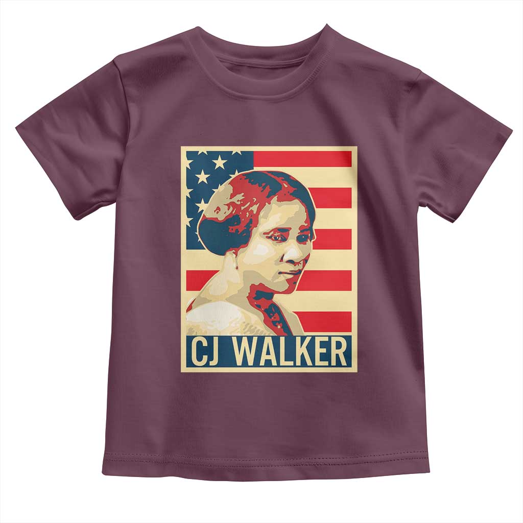 Madam CJ Walker Patriotic Toddler T Shirt Black History Month Gift TS12 Maroon Print Your Wear