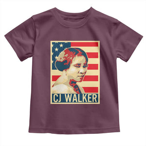 Madam CJ Walker Patriotic Toddler T Shirt Black History Month Gift TS12 Maroon Print Your Wear