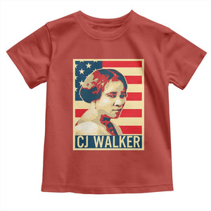 Madam CJ Walker Patriotic Toddler T Shirt Black History Month Gift TS12 Red Print Your Wear