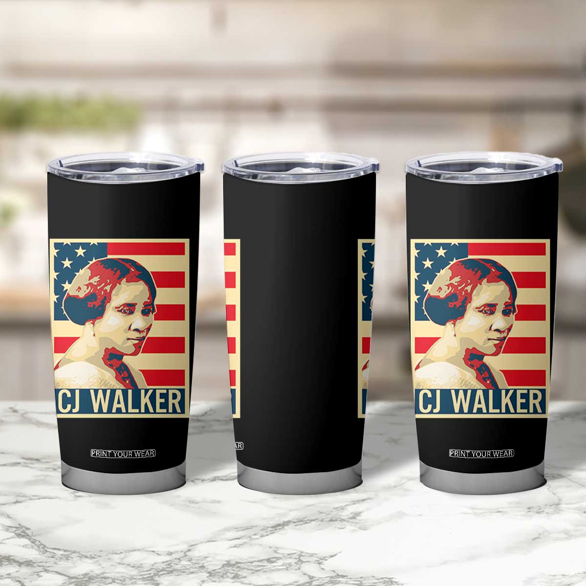 Madam CJ Walker Patriotic Tumbler Cup Black History Month Gift TS12 Print Your Wear