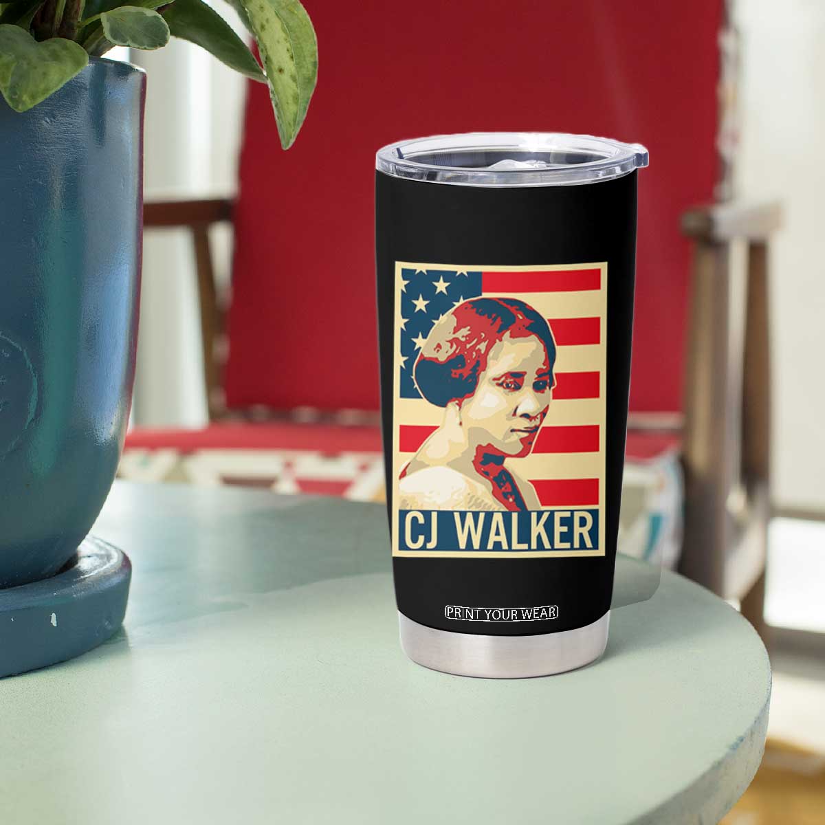Madam CJ Walker Patriotic Tumbler Cup Black History Month Gift TS12 Print Your Wear