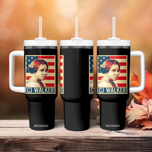 Madam CJ Walker Patriotic Tumbler With Handle Black History Month Gift TS12 Print Your Wear