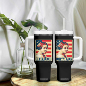 Madam CJ Walker Patriotic Tumbler With Handle Black History Month Gift TS12 Print Your Wear