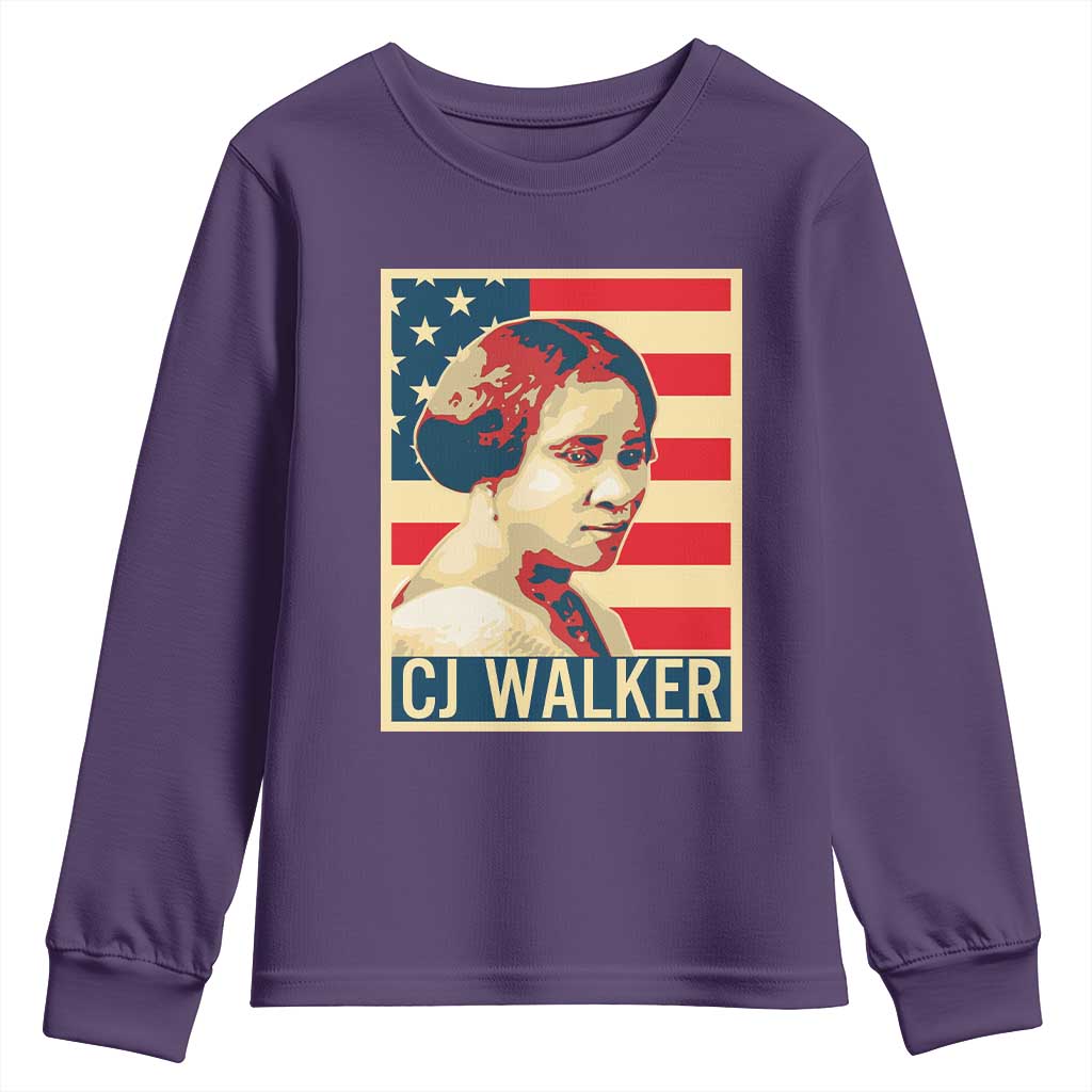 Madam CJ Walker Patriotic Youth Sweatshirt Black History Month Gift TS12 Purple Print Your Wear