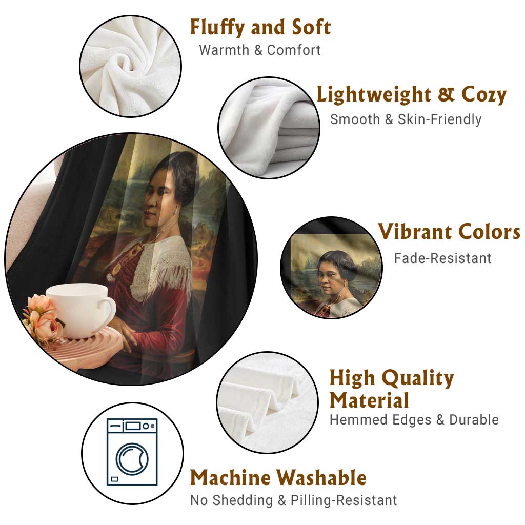 Madam CJ Walker Mona Lisa Throw Blanket Black History Month Gift TS12 Print Your Wear