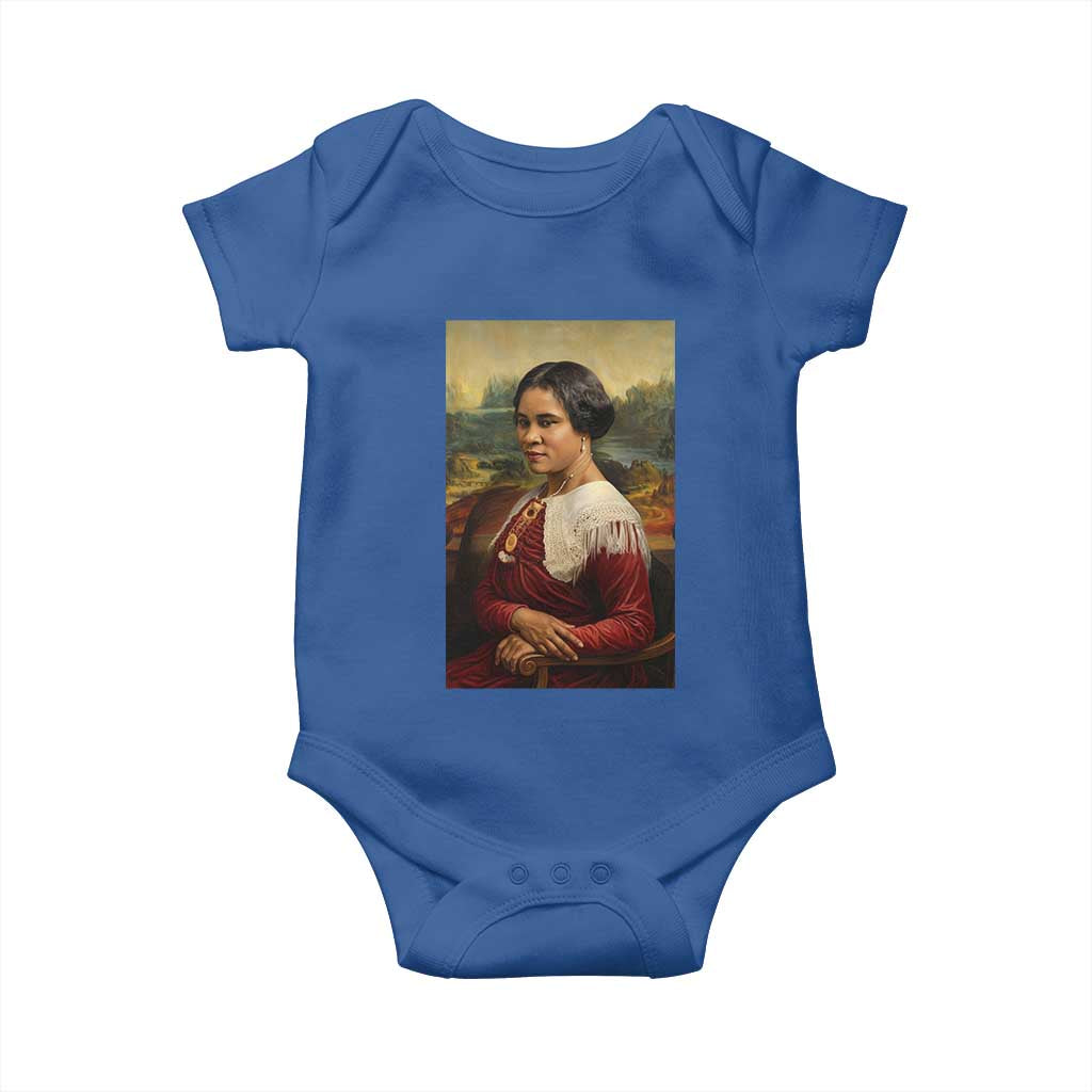 Madam CJ Walker Mona Lisa Baby Onesie Black History Month Gift TS12 Royal Blue Print Your Wear