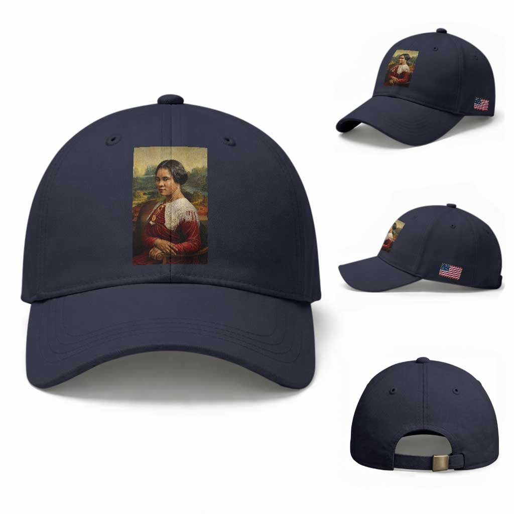 Madam CJ Walker Mona Lisa Baseball Cap Black History Month Gift TS12 Baseball Cap Universal Fit Navy Print Your Wear