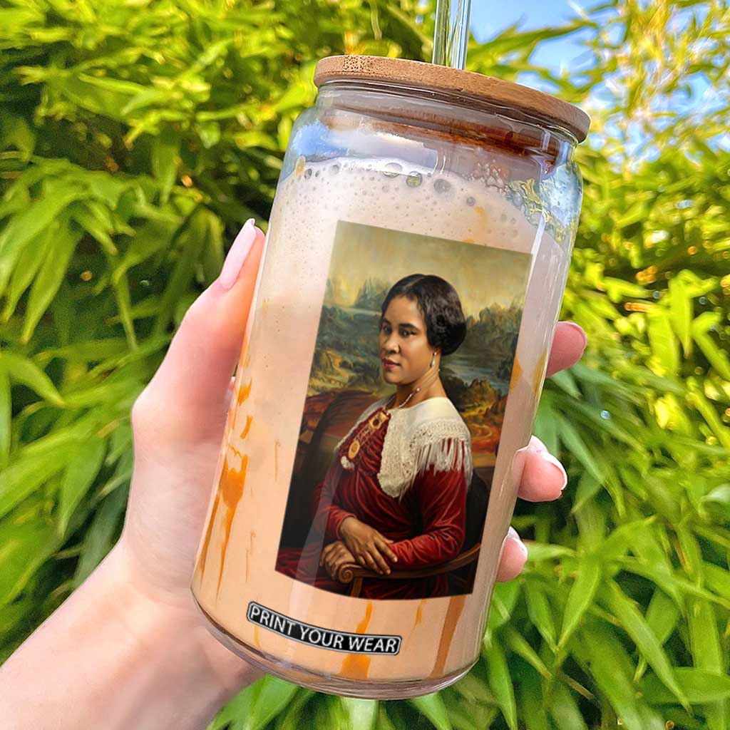 Madam CJ Walker Mona Lisa Glass Can Black History Month Gift TS12 Black Print Your Wear