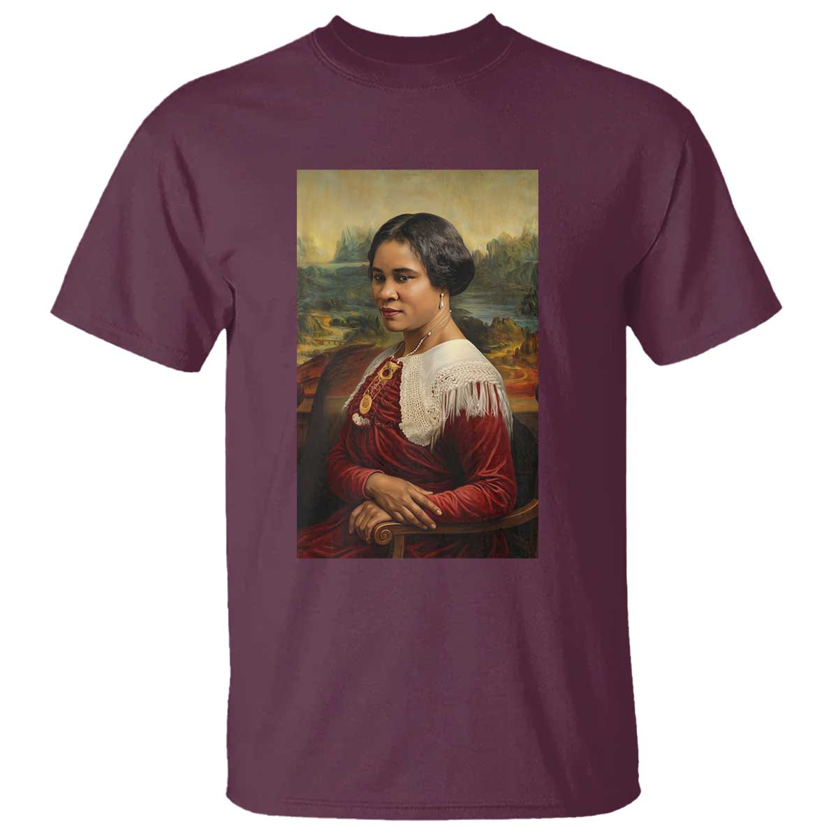 Madam CJ Walker Mona Lisa T Shirt Black History Month Gift TS12 Maroon Print Your Wear
