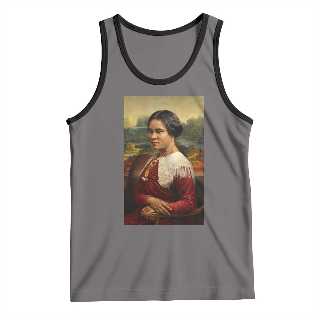 Madam CJ Walker Mona Lisa Tank Top Black History Month Gift TS12 Deep Heather Black Print Your Wear
