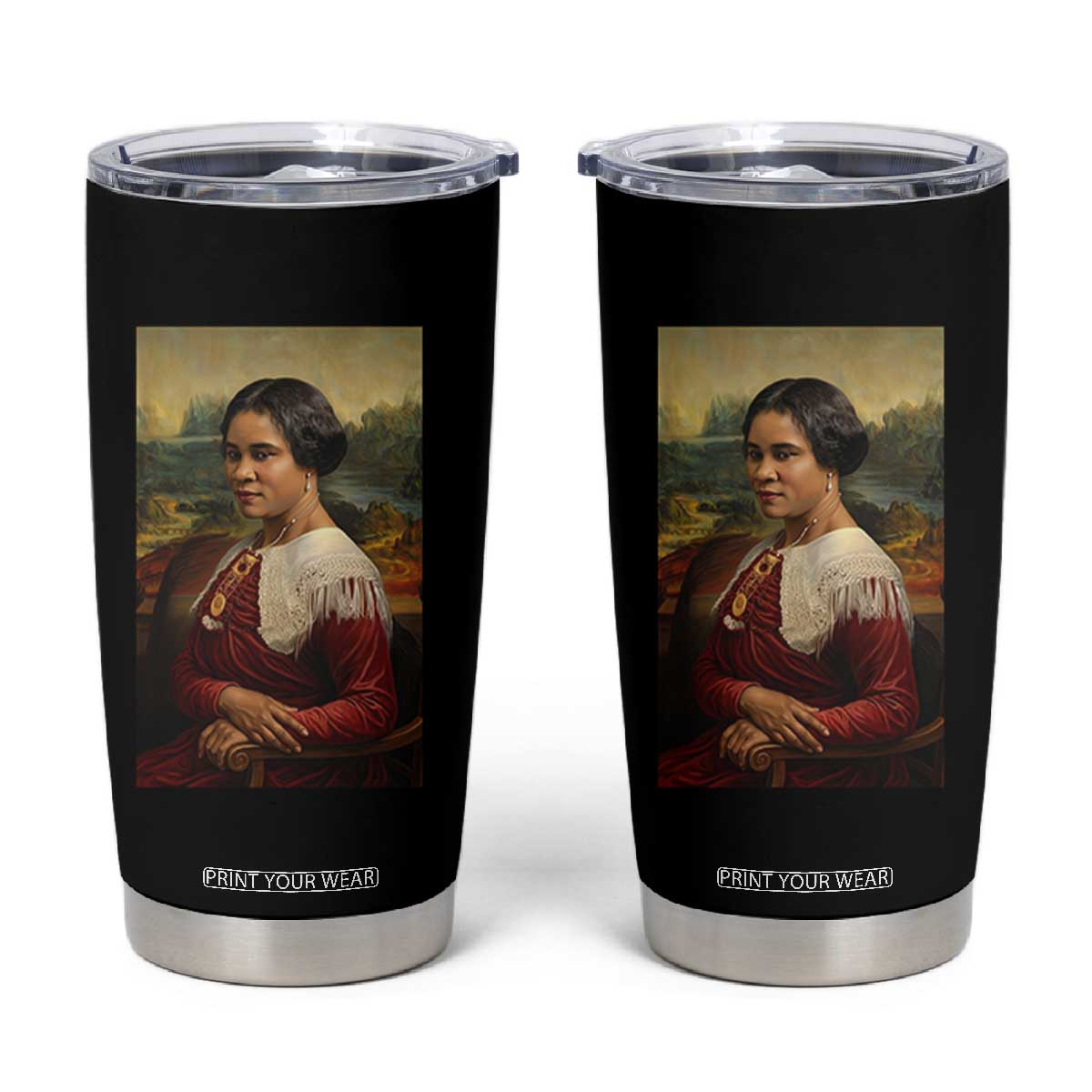 Madam CJ Walker Mona Lisa Tumbler Cup Black History Month Gift TS12 Black Print Your Wear