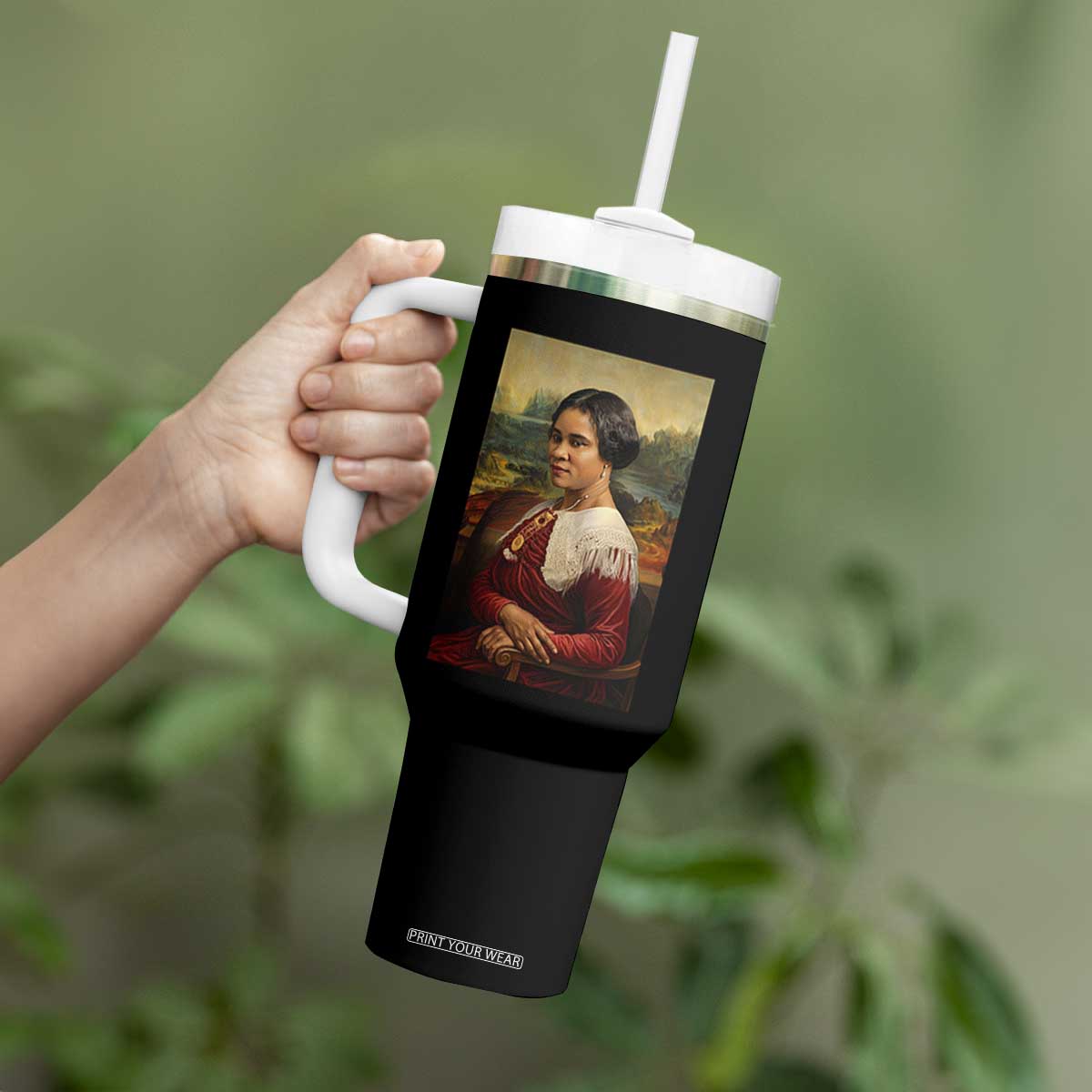 Madam CJ Walker Mona Lisa Tumbler With Handle Black History Month Gift TS12 Print Your Wear
