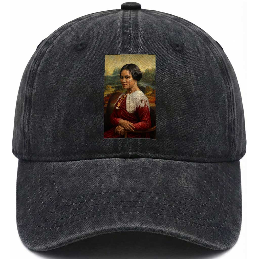 Madam CJ Walker Mona Lisa Washed Cotton Baseball Cap Black History Month Gift TS12 Print Your Wear