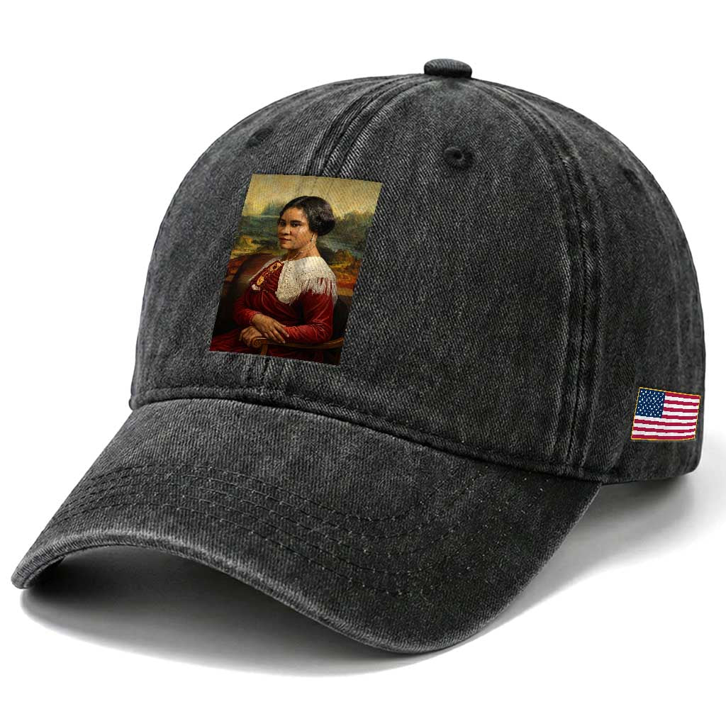 Madam CJ Walker Mona Lisa Washed Cotton Baseball Cap Black History Month Gift TS12 Print Your Wear