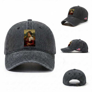 Madam CJ Walker Mona Lisa Washed Cotton Baseball Cap Black History Month Gift TS12 Washed Cap Universal Fit Dark Gray Print Your Wear