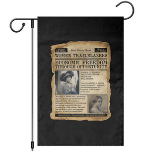 Madam CJ Walker Vintage Newspaper Style Garden Flag Economic Freedom Through Opportunity TS12 Black Print Your Wear