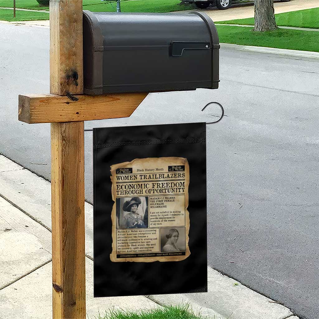 Madam CJ Walker Vintage Newspaper Style Garden Flag Economic Freedom Through Opportunity TS12 Print Your Wear