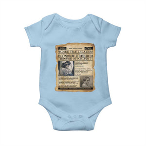 Madam CJ Walker Vintage Newspaper Style Baby Onesie Economic Freedom Through Opportunity TS12 Light Blue Print Your Wear