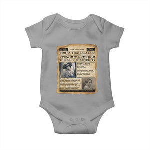 Madam CJ Walker Vintage Newspaper Style Baby Onesie Economic Freedom Through Opportunity TS12 Sport Gray Print Your Wear