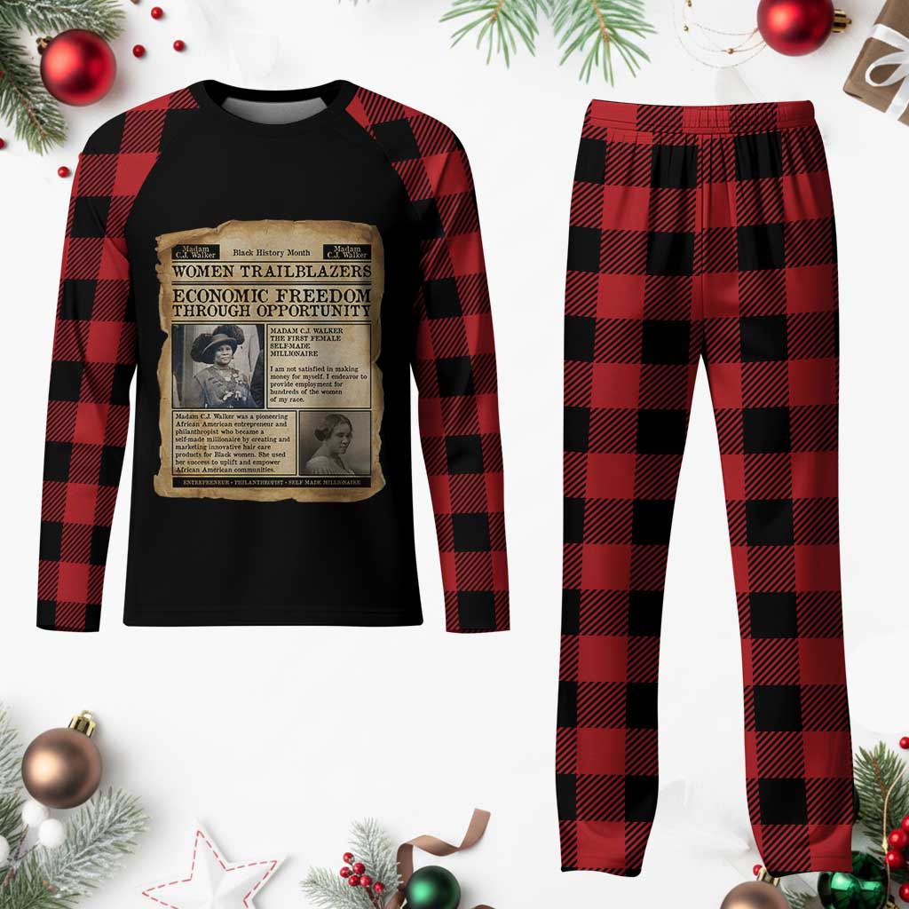 Madam CJ Walker Vintage Newspaper Style Plaid Pajama Set Economic Freedom Through Opportunity TS12 Buffalo Plaid Print Your Wear