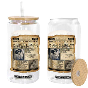 Madam CJ Walker Vintage Newspaper Style Glass Can Economic Freedom Through Opportunity TS12 Print Your Wear