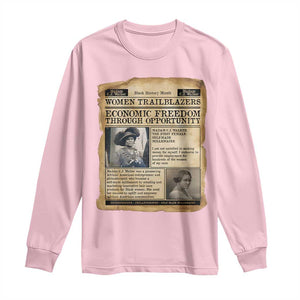Madam CJ Walker Vintage Newspaper Style Long Sleeve Shirt Economic Freedom Through Opportunity TS12 Light Pink Print Your Wear