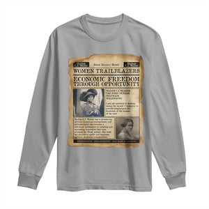 Madam CJ Walker Vintage Newspaper Style Long Sleeve Shirt Economic Freedom Through Opportunity TS12 Sport Gray Print Your Wear