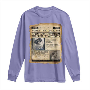 Madam CJ Walker Vintage Newspaper Style Long Sleeve Shirt Economic Freedom Through Opportunity TS12 Violet Print Your Wear