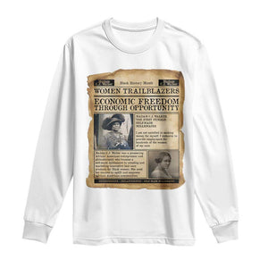 Madam CJ Walker Vintage Newspaper Style Long Sleeve Shirt Economic Freedom Through Opportunity TS12 White Print Your Wear